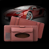 IKSNAIL Multifunction Car Sun Visor Holder Tissue Box CD Storage Organizer Car Styling Card Pen Bill Wallet Interior Pouch Clip