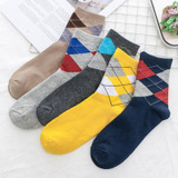 5Pairs/lot Cotton Men' Socks Blue High Cew Socks Star Anchor Boat Sock Soft Funny Socks Casual Socks Male Hosiery