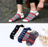 5Pairs/lot Cotton Men' Socks Blue High Cew Socks Star Anchor Boat Sock Soft Funny Socks Casual Socks Male Hosiery