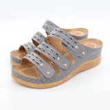 SHUJN Women's Summer Open Toe Comfy Sandals Soft Premium Orthopedic Low Heels Walking Sandals Drop Shipping Toe Corrector Cusion
