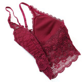 Sexy Bralette Padded Bras For Women Transparent Wireless Bra Lace Intimates Lace Bralette Backless Brassiere Crop Top Female Bra