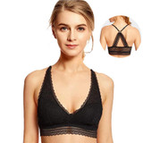 Sexy Bralette Padded Bras For Women Transparent Wireless Bra Lace Intimates Lace Bralette Backless Brassiere Crop Top Female Bra