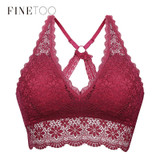 Sexy Bralette Padded Bras For Women Transparent Wireless Bra Lace Intimates Lace Bralette Backless Brassiere Crop Top Female Bra