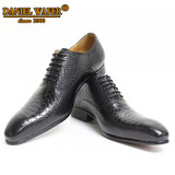 Men Leather Shoes Snake Skin Prints Men Business Dress Classic Style Coffee Black Lace Up Pointed Toe Shoes For Men Oxford Shoes