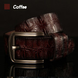 HREECOW Designer Belts Men High Quality Male Belt Genuine Leather Strap Luxury Famous Brand Crocodile Pin Buckle Ceinture Homme