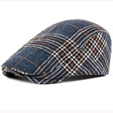 HT2836 Autumn Winter Hat Men Women Wool Beret Vintage Plaid Ivy Newsboy Flat Cap Retro Mens Berets Artist Painter Male Beret Hat