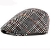 HT2836 Autumn Winter Hat Men Women Wool Beret Vintage Plaid Ivy Newsboy Flat Cap Retro Mens Berets Artist Painter Male Beret Hat