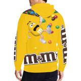 M&M All Over Print Full Zip Hoodie for Men