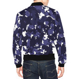 Blue Camo All Over Print Bomber Jacket for Men