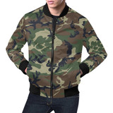 Camo All Over Print Bomber Jacket for Men