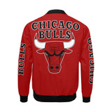Chicago Bulls Red All Over Print Bomber Jacket for Men