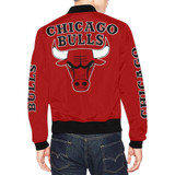 Chicago Bulls Red All Over Print Bomber Jacket for Men