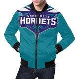Charlotte Hornets All Over Print Bomber Jacket for Men
