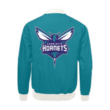 Charlotte Hornets White Stand-up Collar All Over Print Bomber Jacket for Men