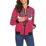 Chicago Bulls All Over Print Bomber Jacket for Women