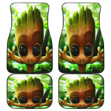 Baby Groot Cute Front And Back Car Mats