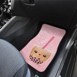 Cute Boba Tea Front And Back Car Mats
