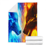 Ice And Fire Wolf Premium Blanket