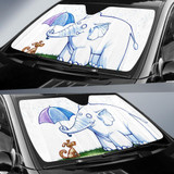 Elephant And Dog Auto Car Sun Shade Windshield