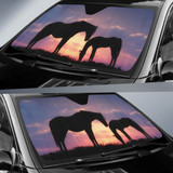 Horses Sunset Cgi Auto Car Sun Shade Windshield