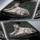 White Tiger Rest Auto Car Sun Shade Windshield
