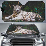 White Tiger Rest Auto Car Sun Shade Windshield