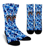 Bape Blue Shark Head Socks