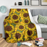 Classic Vintage Sunflower Pattern Print Blanket KTSR