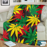 Classic Hemp Leaves Reggae Pattern Print Blanket KTSR