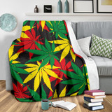 Classic Hemp Leaves Reggae Pattern Print Blanket KTSR
