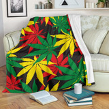 Classic Hemp Leaves Reggae Pattern Print Blanket KTSR