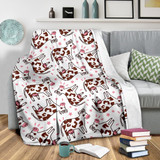 Cartoon Happy Dairy Cow Pattern Print Blanket KTSR