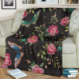 Butterfly And Flower Pattern Print Blanket KTSR