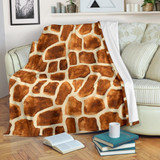 Brown Watercolor Giraffe Pattern Print Blanket KTSR