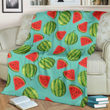 Blue Summer Watermelon Pattern Print Blanket KTSR