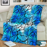 Blue Butterfly Wings Pattern Print Blanket KTSR