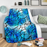 Blue Butterfly Wings Pattern Print Blanket KTSR