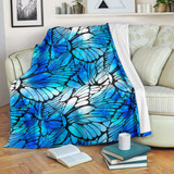 Blue Butterfly Wings Pattern Print Blanket KTSR
