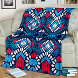 Blue And Red Aztec Pattern Print Blanket KTSR