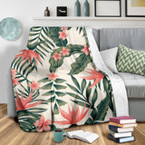Blossom Tropical Leaves Pattern Print Blanket KTSR