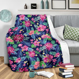 Blossom Tropical Flower Pattern Print Blanket KTSR