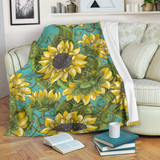 Blooming Sunflower Pattern Print Blanket KTSR