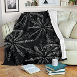Black White Palm Tree Pattern Print Blanket KTSR