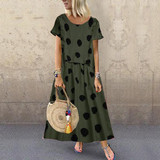 Casual Dot Print Short-Sleeved Dress