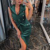 Summer Women Sexy V-Neck Sleeveless Holiday Party Dresses