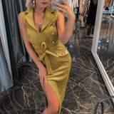 Summer Women Sexy V-Neck Sleeveless Holiday Party Dresses