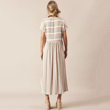 Casual Stripe Round Neck Maxi Dress