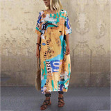 Casual Printed Cotton-Blend Dress