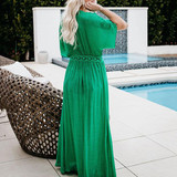 Sexy Deep V Neck Vacation Maxi Dress