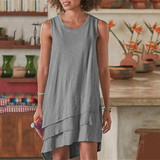 Sleeveless Irregular Hem Loose Dress